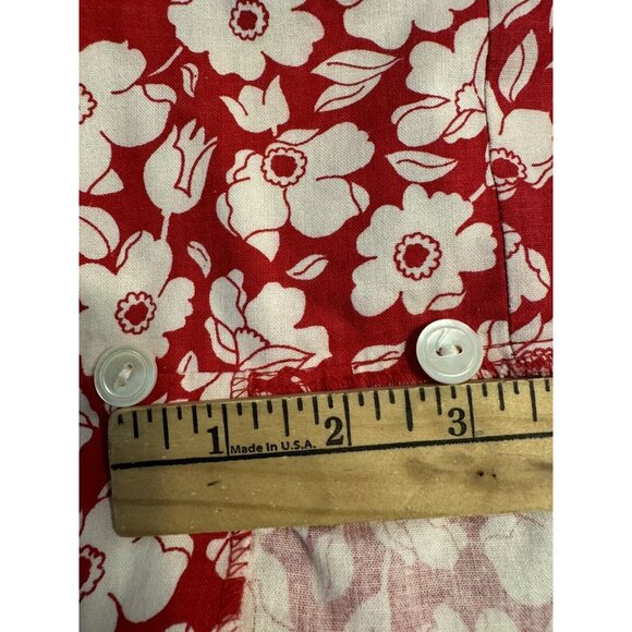 Laura Ashley Red Floral Halter Dress Vtg Sz 8 Cottage Core Garden Tea Party - Picture 15 of 16